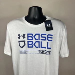 Camiseta de béisbol Under Armour Wordmark manga corta para hombre grande blanca calce suelto - Imagen 1 de 6