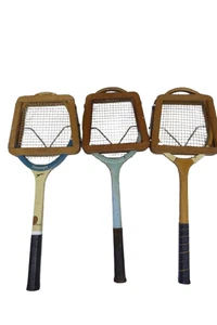 Vintage wooden badminton rackets with wooden press - Picture 1 of 10