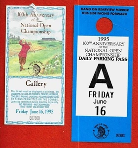 TIGER WOODS 1995 U. S. OPEN ( FIRST APPEARANCE) , FRIDAY TICKET & PARKING PASS - Picture 1 of 3