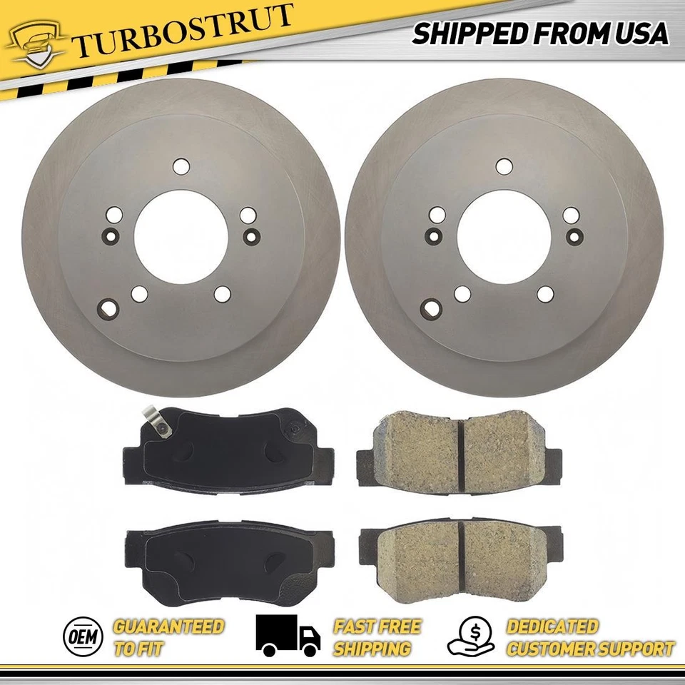 Kit de pastillas de freno rotores de freno traseros OE para Hyundai Santa Fe 2001-2006 2,4 L Foto 1 de 1