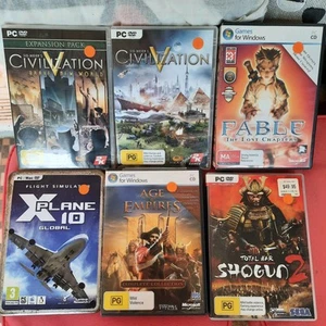 XPlane 10 Civilization V Fables Age Of Empires III Sega Shogun 2 PC Game Lot 6 - Picture 1 of 24
