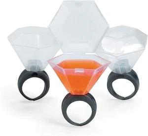 Plastic Wedding Ring Shot Glass (12, Clear) Bridal Party Favors - Picture 1 of 2