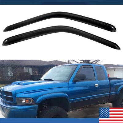2 piezas viseras de ventana para 94-2001 Dodge Ram 1500/2500/3500 acrílico en canal  Foto 1 de 4