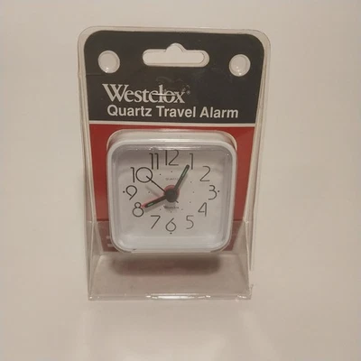 See Video Westclox Quartz Travel Alarm - Echo No. 47309 White Travel Alarm Clock - Image 1 of 4