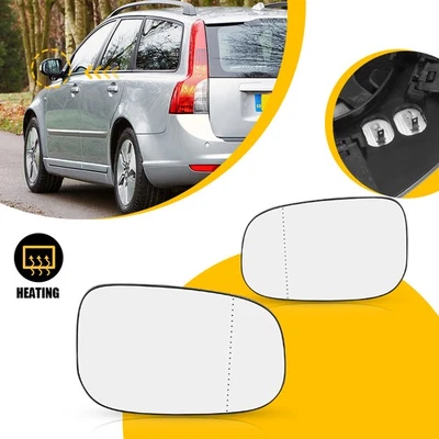 Juego de espejos retrovisores térmicos de vidrio diestro diestro diestro diestro para Volvo S40 V50 C30 C70 S60 V70 2007-2012 Foto 1 de 4