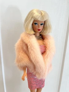 Poupée Barbie Peach Real Mink Fur Stole Capelet4Fashion Royalty Silkstone ~ dimitha - Photo 1/7