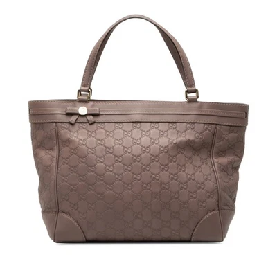 Bolso de Mano Autenticado Gucci Guccissima Mayfair Púrpura Cuero de Becerro Foto 1 de 4