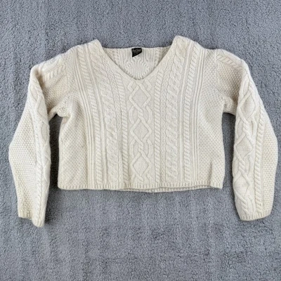 Suéter Paul James Mujer XL Blanco Lana Tejido con Cable Grueso Pullover Inglaterra Foto 1 de 4