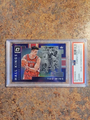 2017 Panini Donruss Optic Yao Ming, Hall Kings, Purple, PSA 10, GEM MINT - Image 1 of 4