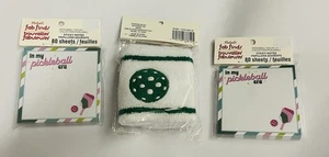 New 2 Pickleball Sticky Note Pads and 2 Pickleball Wristbands Stocking Stuffers - Picture 1 of 15