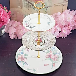 Handmade 3 Tier Cake Stand Unique Floral Tiered Dessert Stand Tier Serving Tray - Picture 1 of 14