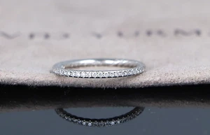 $1650 David Yurman Eden Platinum 1.5mm Eternity Diamond Wedding Band Ring Size 5 - Picture 1 of 7