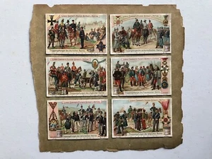 LIEBIG FULL SET 6 VINTAGE TRADE CARDS Military Army Soldiers Medals Original  - Picture 1 of 8