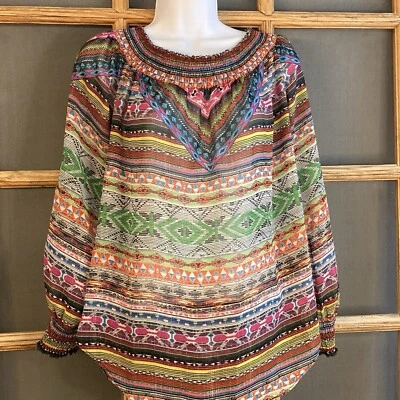 Cubierta de playa transparente multicolor Bisou Bisou para mujer LS Aztec SW talla M Foto 1 de 4