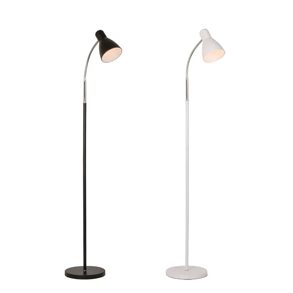 BURAKH Floor Lamp Metal Standing With Adjustable Neck Heavy Metal Base Reading Light