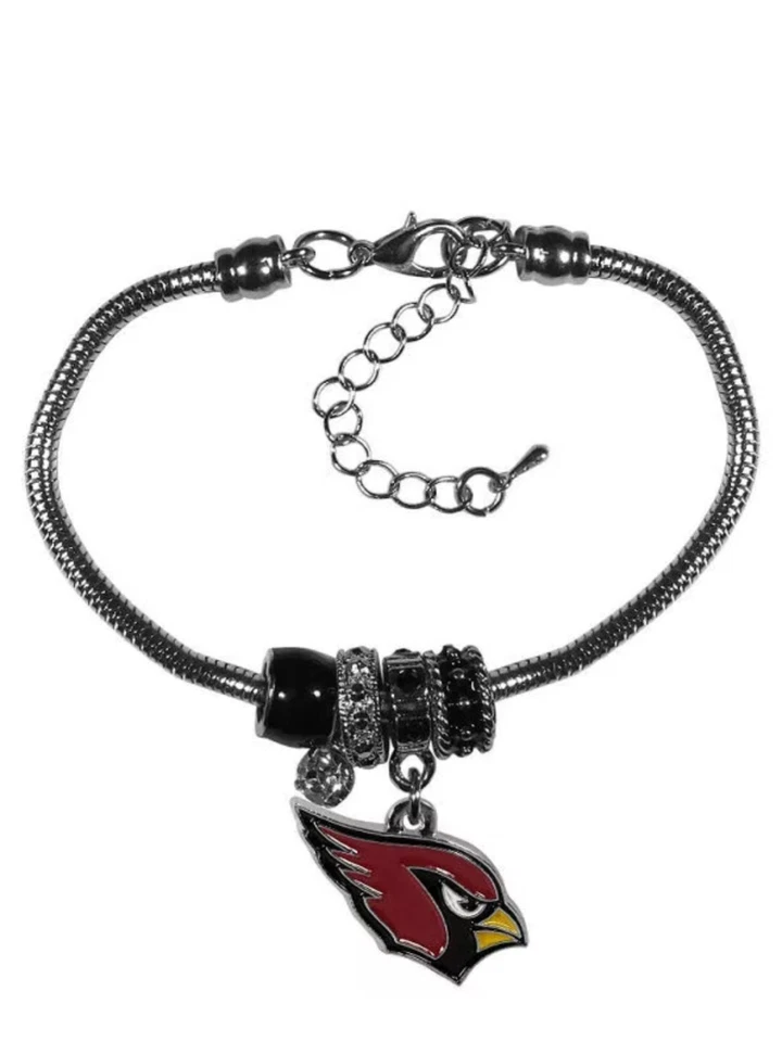 Siskiyou NFL Womens Arizona Cardinals Euro Bead Bracelet