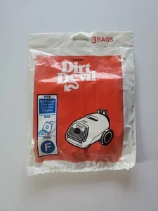 NOS Dirt Devil Type F Vacuum Cleaner Bags Type F Pack of 3 bags 3-200147-001 - Picture 1 of 2