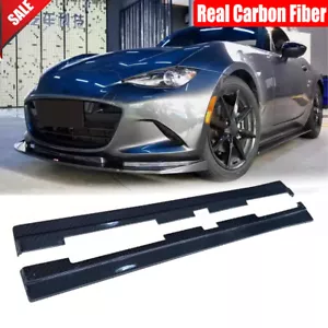 For 2016-24 Mazda Miata ND MX5 MX-5 Real Carbon Side Skirt Extension Lip Spoiler - Picture 1 of 10