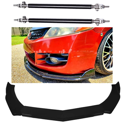 For Chevrolet Malibu 2000-2023 Front Bumper Lips Spoiler Splitter + Strut Rods - Изображение 1 из 4