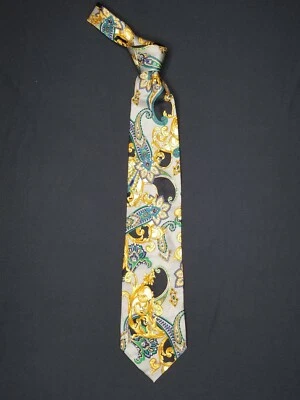 Llamativa corbata vintage Versace V2 multicolor abstracta cachemira hecha en Italia Foto 1 de 4