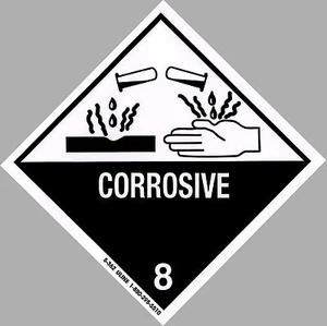 4" CORROSIVE Decal DOT Transportation Hazard Sticker Warning Label OSHA Man Cave - Picture 1 of 2