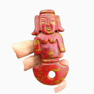 Chinese  old jade,Hongshan culture,collectible,turquoise,rare Apollo,pendant K86 - Picture 1 of 5