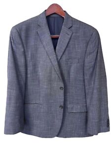 Michael Kors Designer Blue Cotton Blend 2 Button Suit Jacket Men's size 44S