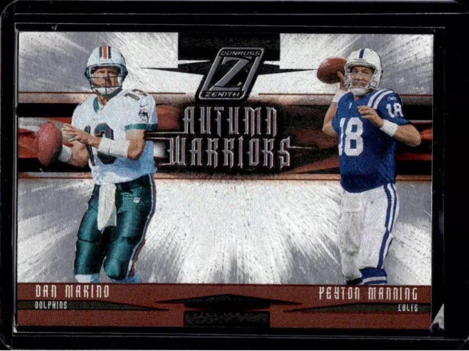 Dan Marino/Peyton Manning 2005 Zenith Autumn Warriors Silver AW-8 Dolphins/Colts - Image 1 of 1