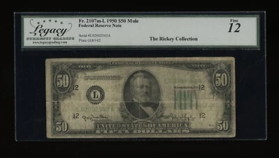 DBR 1950 $50 FRN San Francisco Mule Fr. 2107-Lm Legacy 12 Serial L02002543A - Image 1 of 2