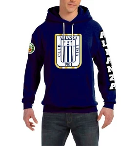 Felpa con cappuccio Alianza Lima ESCUDO BRACCIO VERTICALE STAMPA Perù calcio ALLENAMENTO - Foto 1 di 10