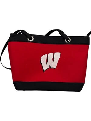 Bolso Cartera Mediano Wisconsin Badgers Negro Rojo Logo por SANDOL UW Fútbol Puerta Trasera Foto 1 de 4