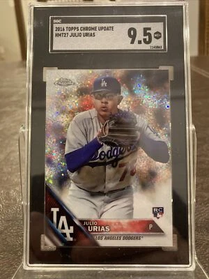 2016 Topps Chrome Update Julio Urias Rookie RC #HMT27 SGC 9.5 MT+ Dodgers - Image 1 of 2