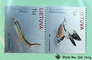 LITHUANIA Sc 819 NH ISSUE OF 2006 - BIRDS & FISH - Picture 1 of 1