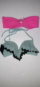 Lot of 2 Bikini Tops  Preowned - Victoria's Secret  Pink Line- Sz XS - Picture 1 of 3