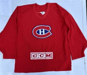 Vintage Montreal Canadiens Maska CCM Red Hockey Jersey Made USA Mens L VGUC - Picture 1 of 9