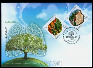 2011 Trees-Earth Lung,Owl,Blood/Deer,Fire,Forest protect,Europa,Moldova,749,FDC - Picture 1 of 1