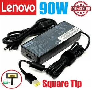 Genuine Lenovo ThinkPad 90W 20V 4.5A Laptop AC Adapter Power Charger Square Tip - Picture 1 of 12