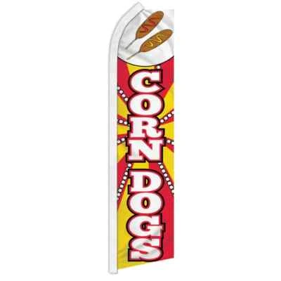 Corn Dogs Swooper Flutter Feather Advertising Fried Fair Food Banner Flag - Image 1 of 4
