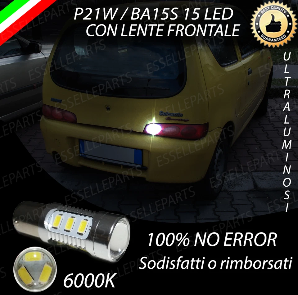 LAMPADA RETROMARCIA 15 LED P21W BA15S CANBUS FIAT SEICENTO 600 NO ERROR - Immagine 1 di 1