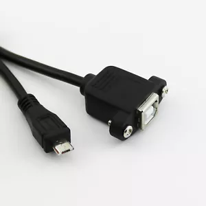 10x Printer Panel Mount USB 2.0 B Female Socket To Micro USB 5Pin Male Cable 1FT - Picture 1 of 7