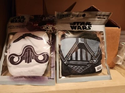 Star Wars Storm Trooper Cloth Face Mask Youth 2 Pack Disney Lucas Films New  - Image 1 of 4