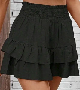 SHEIN Ruffle Layer Shorts Skirt, Vacation Casual, Sz XL (US12) See Measurements! - Picture 1 of 12
