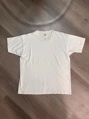 Camiseta en blanco vintage Fruit Of The Loom años 90 XL cosida única Foto 1 de 4