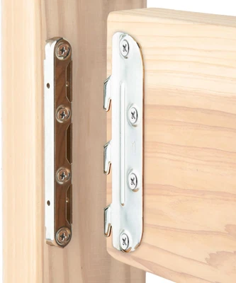 Soportes de riel de cama montados en superficie 4PK, herrajes para marco de cama con tornillos de montaje... Foto 1 de 4