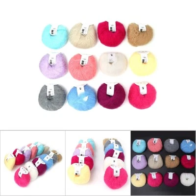 . (12 Farben Pro Set)Beliebtes Weiches Mohair-Pashm-Strickgarn Aus Angora-Lan - Bild 1 von 4