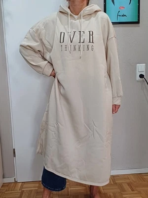 sweatkleid Winterkleid Gr. 4XL  beige overthinker Sweater Kapuze Warm  - Bild 1 von 4