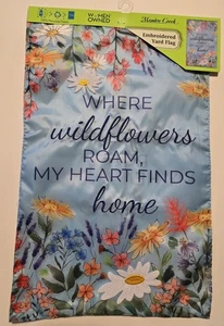 NWT Meadow Creek Where Wildflowers Roam Embellished Dbl Sided Garden Flag  - Picture 1 of 8
