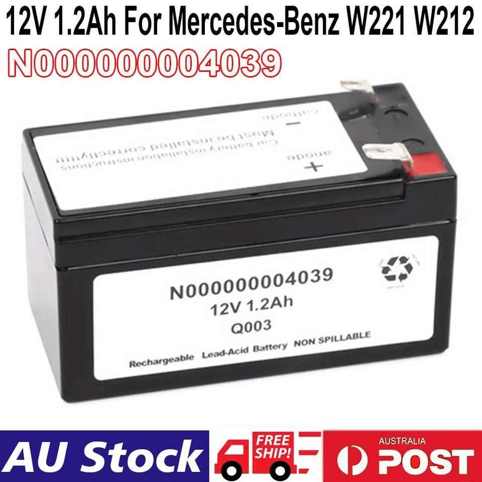 FOR Mercedes Benz Auxiliary Aux Battery W221 W212 W164 1.2Ah 12V N000000004039 - image 1 of 4