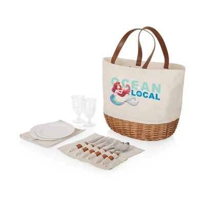 - Cesta de picnic Disney Little Mermaid Promenade para 2 - Juego de picnic con lienzo... Foto 1 de 4