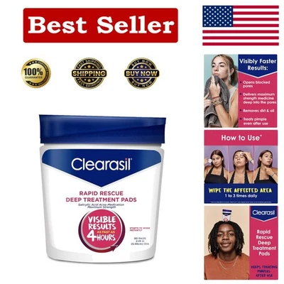 Almohadillas de tratamiento profundo de rescate rápido - 90 quilates, control del acné de 4 horas con ácido salicílico Foto 1 de 4